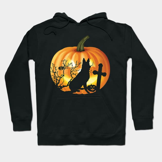 German Shepherd Dog Pumpkin Halloween Gift Hoodie by AstridLdenOs